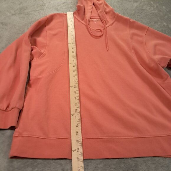 Athleta Hoodie Women L Large Peach Pullover Cotton Blend Stretch Long Sleeve - Picture 6 of 10